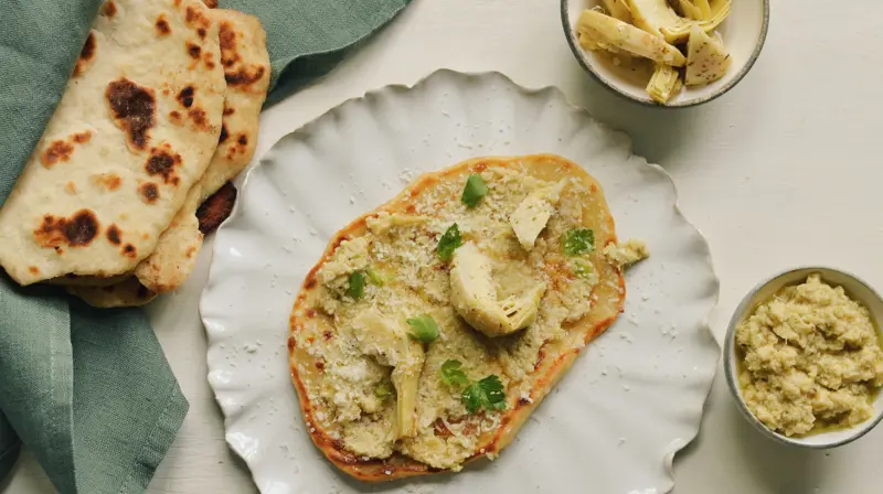 Flatbread med parmesan, persilja och kronärtskocka